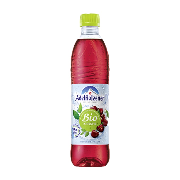 Adelholzener Bio Kirsche, 12 x 0,5 l, Produktabbildung für Getränke-Lieferservice an Büros, Kanzleien, Meetings, Messen und Flughafenstandorte in Frankfurt.