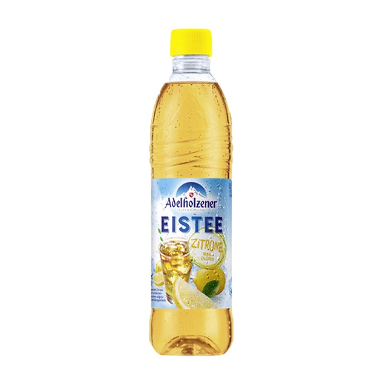 Adelholzener EISTEE Zitrone, 12 x 0,5 l, Produktabbildung für Getränke-Lieferservice an Büros, Kanzleien, Meetings, Messen und Flughafenstandorte in Frankfurt.