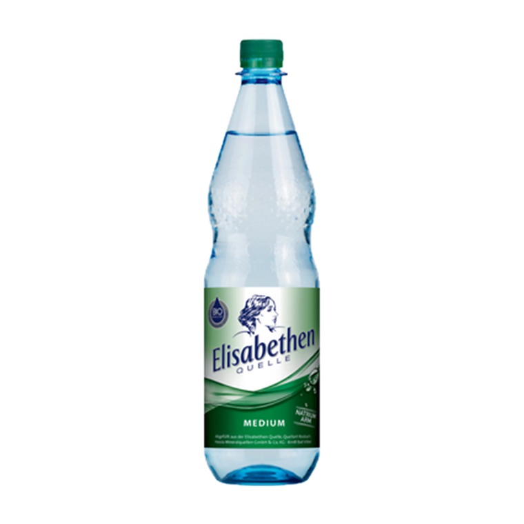 Elisabethen Medium, 12 x 1 l, Produktabbildung für Getränke-Lieferservice an Büros, Kanzleien, Meetings, Messen und Flughafenstandorte in Frankfurt.