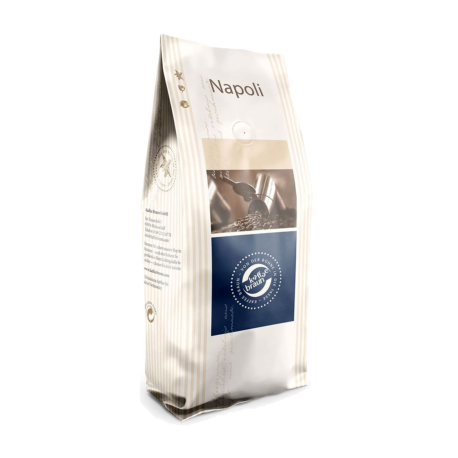 Espresso Napoli, 1000 g Ganze Bohne, Kaffee-Braun-Produkt für die Bürobelieferung von Getränke Grossmann in Frankfurt