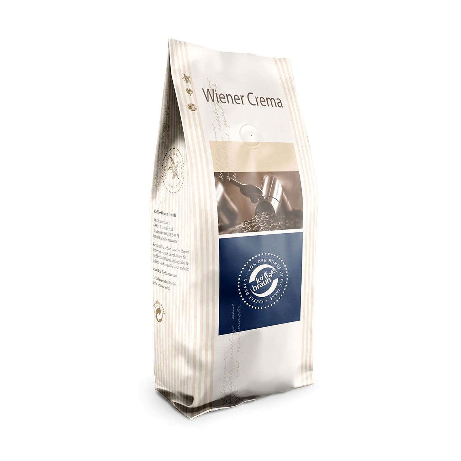 Wiener Crema, 1000 g Ganze Bohne, Kaffee-Braun-Produkt für die Bürobelieferung von Getränke Grossmann in Frankfurt